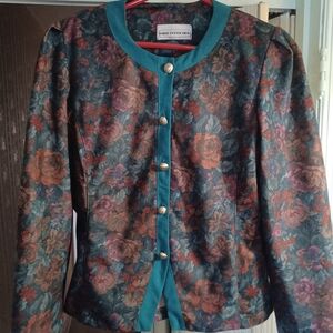 VTG Pablo Collection Blazer Jacket Women 16 Red 5 Button Office Made In USA